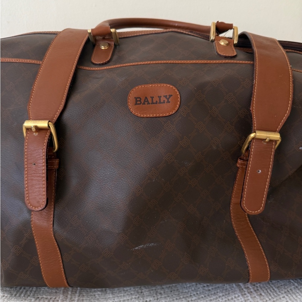 BALLY Vintage Leather Travel Duffle Bag - Picture 3 of 8